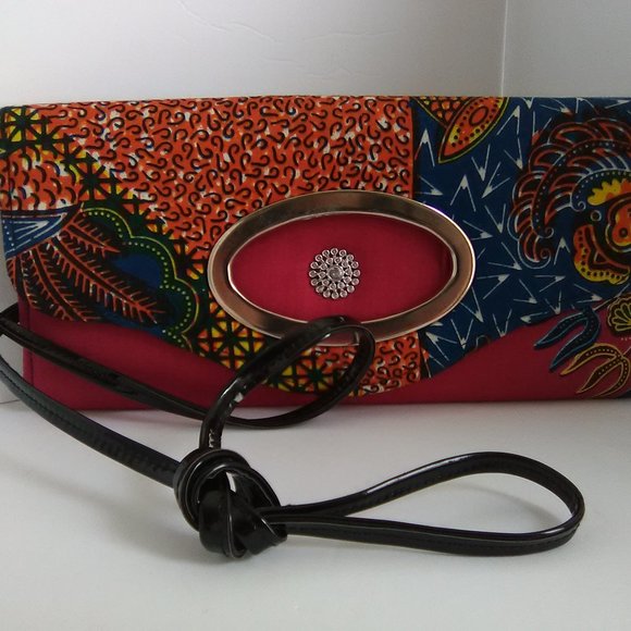 Multicolor Printed Fabric Shoulder/Clutch Hand Bag - Picture 3 of 10